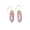 Oval (Fish Red Plaid) Danielle Ceramic Earrings Ink & Alloy Jewelry - Earrings