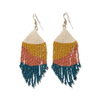Peacock Ombre Stripe Frange Earrings Ink & Alloy Jewelry - Earrings