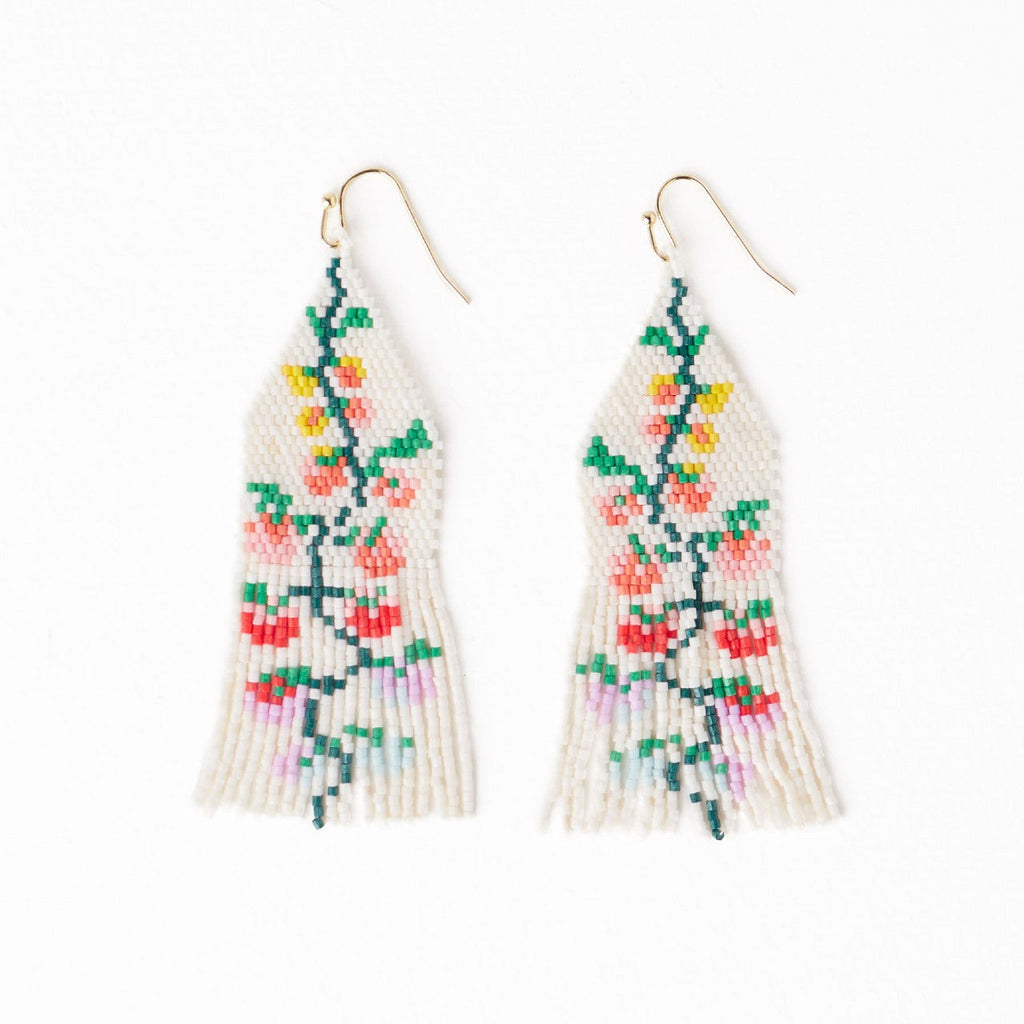 Rainbow Delilah Beaded Fringe Earrings Ink & Alloy Jewelry - Earrings