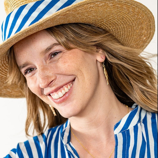 Sally Fish Dimensional Dangle Brass Earrings Ink & Alloy Jewelry - Earrings