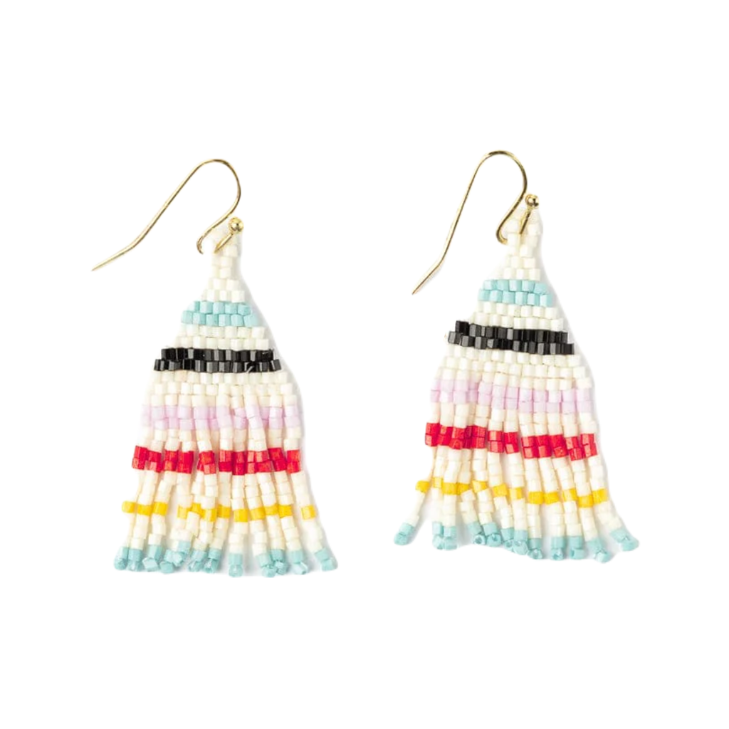 Stripe Cassie Short Fringe Earrings Ink & Alloy Jewelry - Earrings