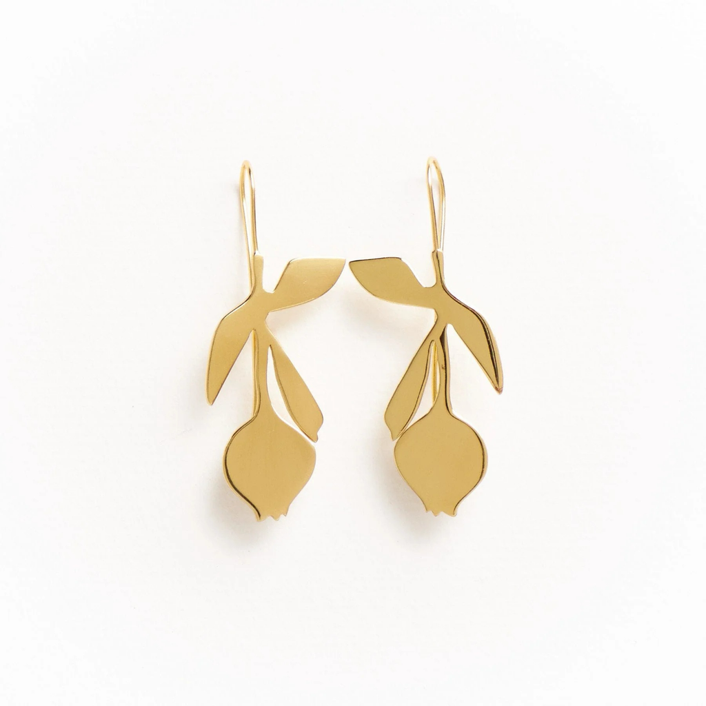 Suki Tulip threader Brass Earrings Ink & Alloy Jewelry - Earrings