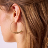 Wren Fish Hoop Brass Earrings Ink & Alloy Jewelry - Earrings