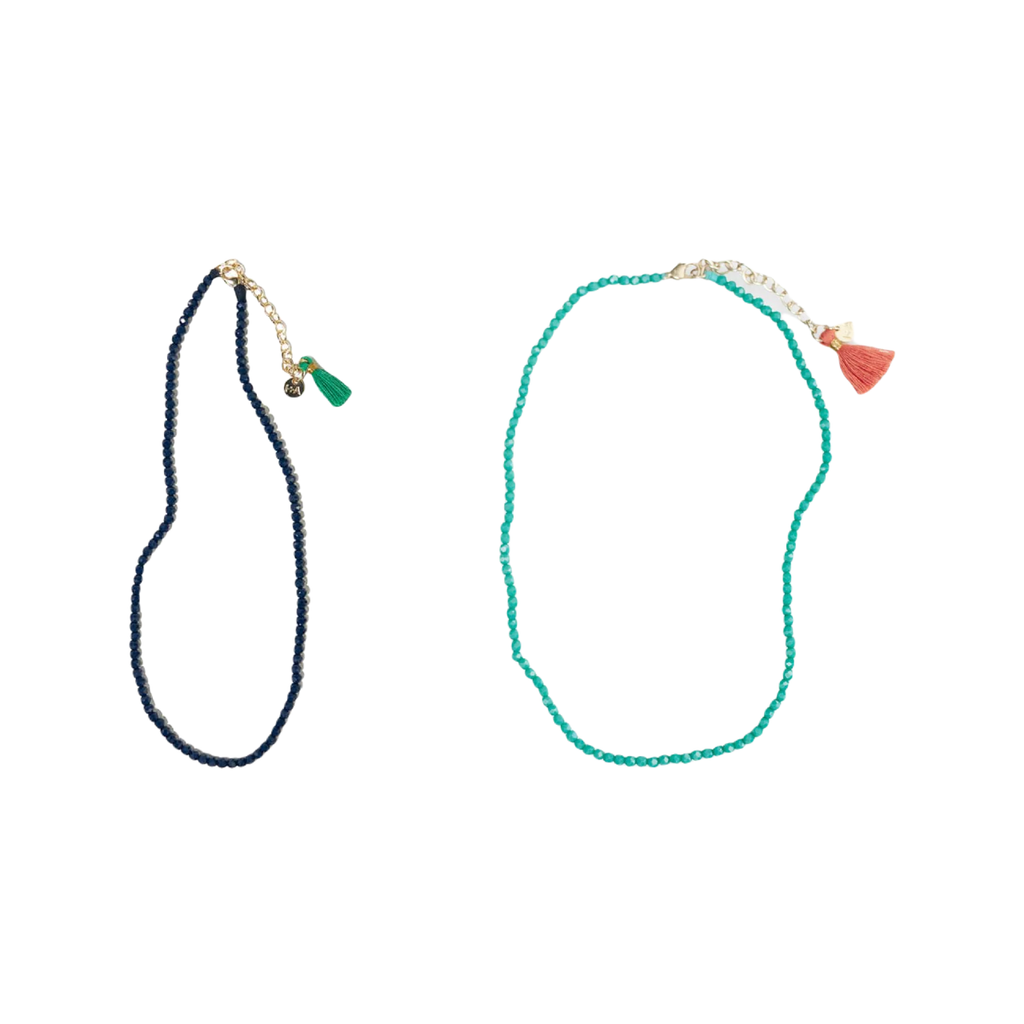 Hayden Solid Single Strand Crystal Necklace With Tassel Ink & Alloy Jewelry - Necklaces