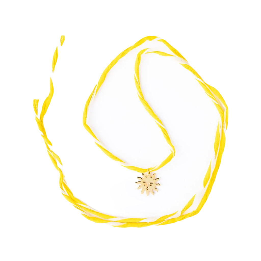 Sun (Yellow/White) Fiona Twisted Wrap Bracelet/Necklace With Charm Ink & Alloy Jewelry