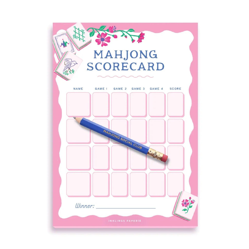 Mahjong Scorecard Notepad Inklings Paperie Books - Blank Notebooks & Journals - Notepads