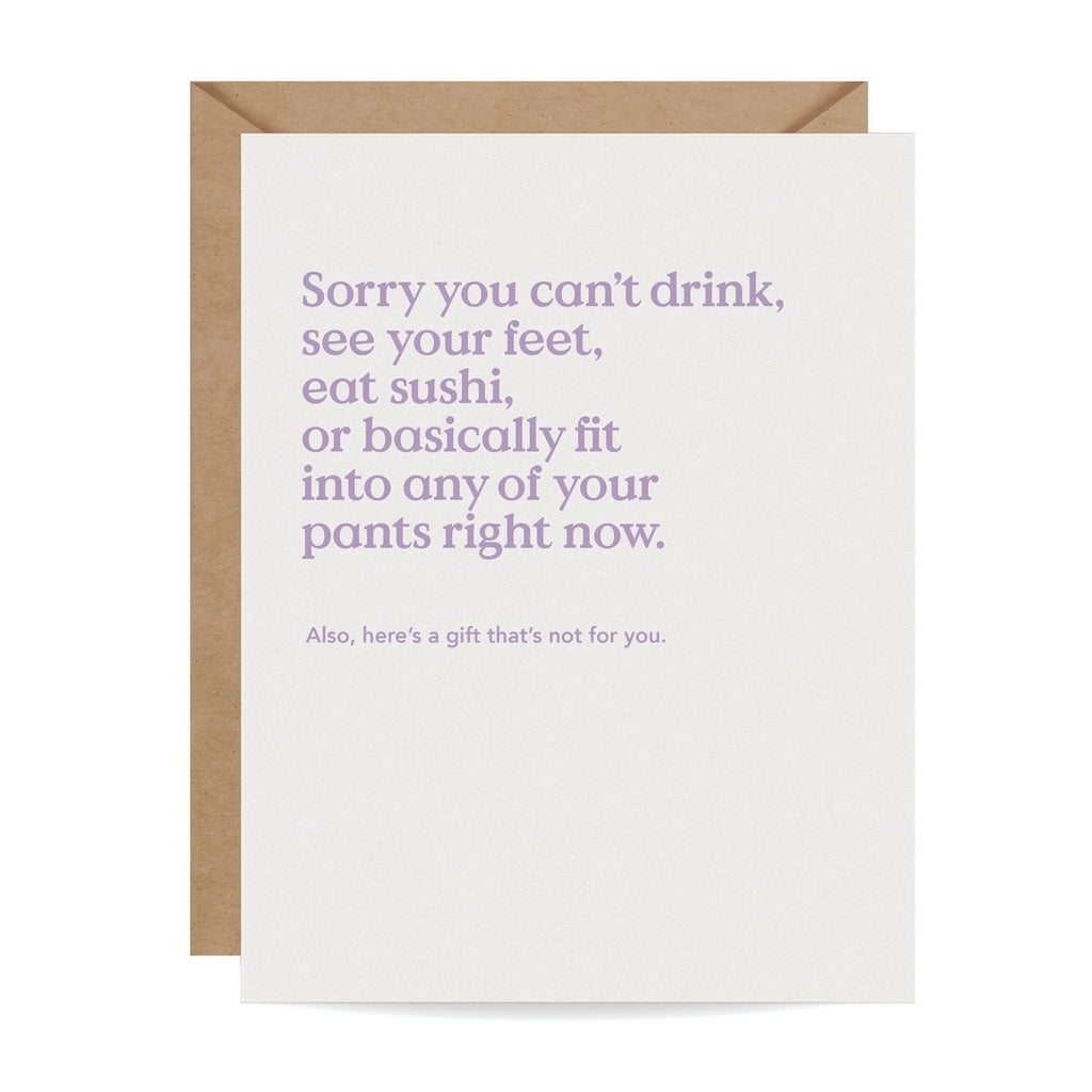 Sorry Funny Pregnancy Card Inklings Paperie Cards - Baby