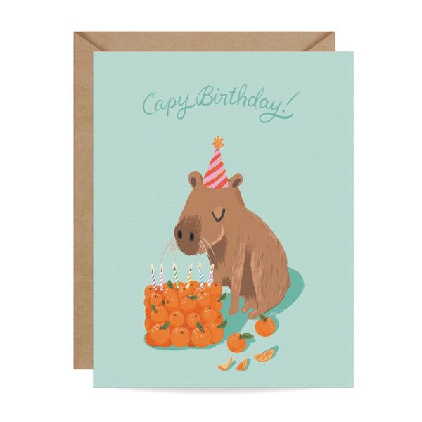 Capy Birthday Capybara Birthday Card Inklings Paperie Cards - Birthday
