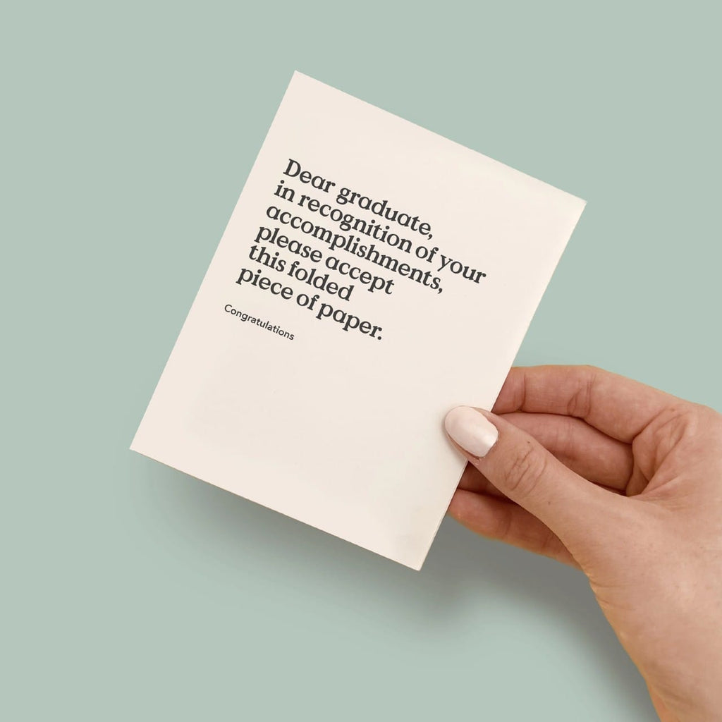 Folded Piece Of Paper Graduation Card Inklings Paperie Cards - Graduation