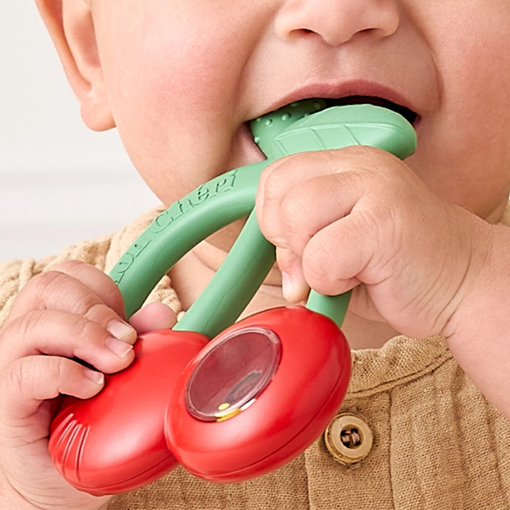 Cherries Bitzy Shake Silicone Teether With Rattle Itzy Ritzy Baby & Toddler - Pacifiers & Teethers