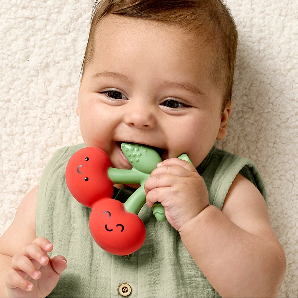 Cherries Comfort Crew Teether Itzy Ritzy Baby & Toddler - Pacifiers & Teethers