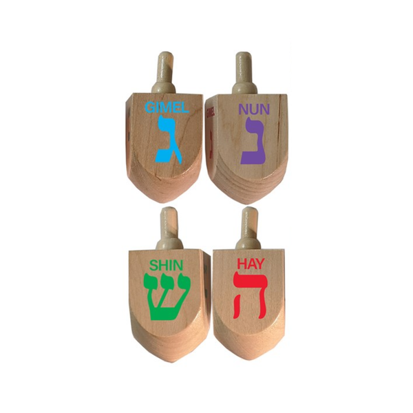 Large Wooden Colorful Dreidel Jewish Educational Toys Toys & Games