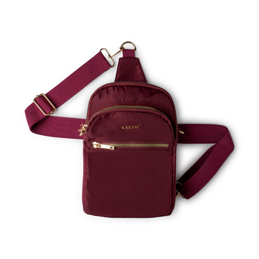 BURGUNDY Roundtrip Convertible Sling Bag Kedzie Apparel & Accessories - Bags - Backpacks, Messenger Bags, Fanny Packs & Slings