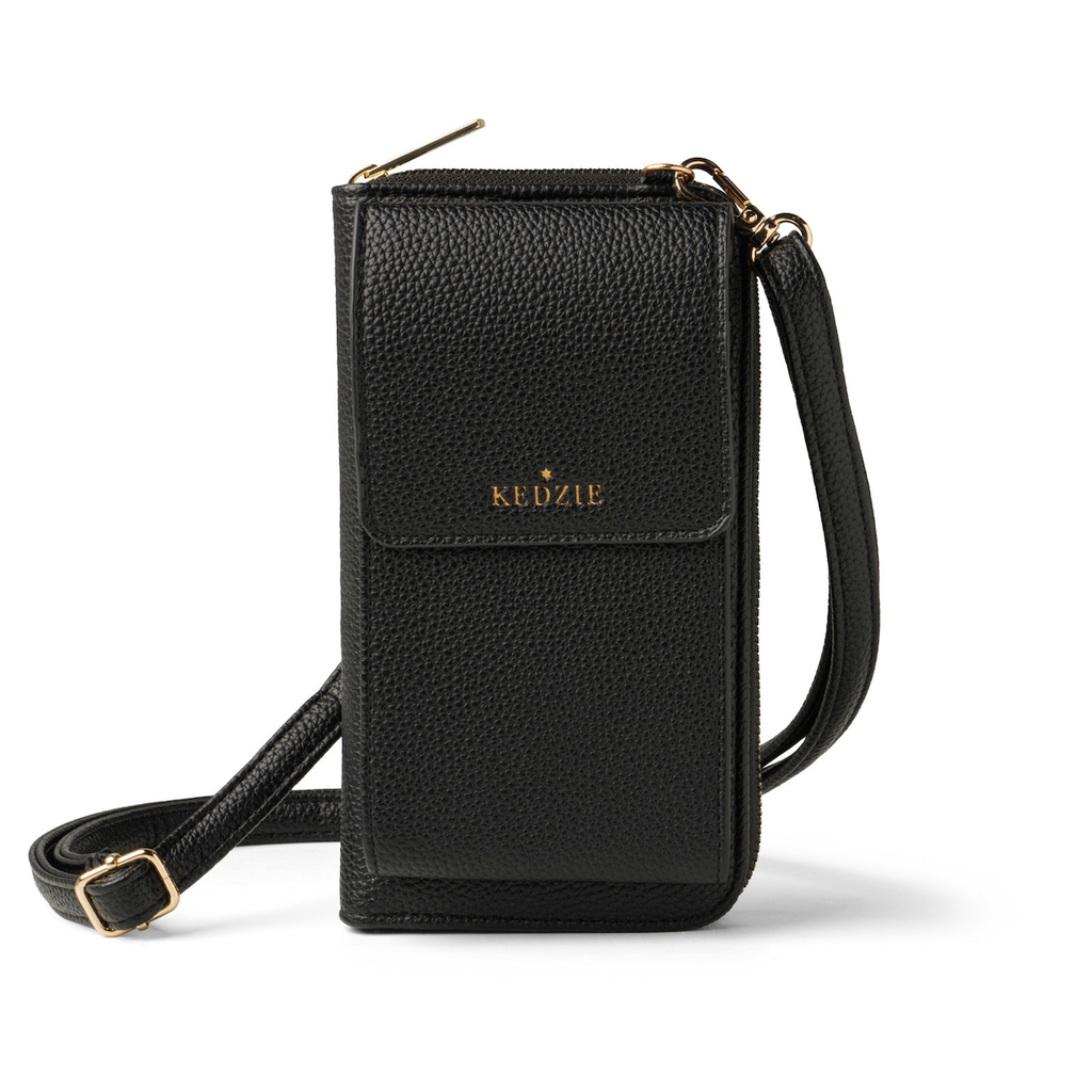 Black Eclipse Smartphone Crossbody Bag Kedzie Apparel & Accessories - Bags - Handbags & Wallets