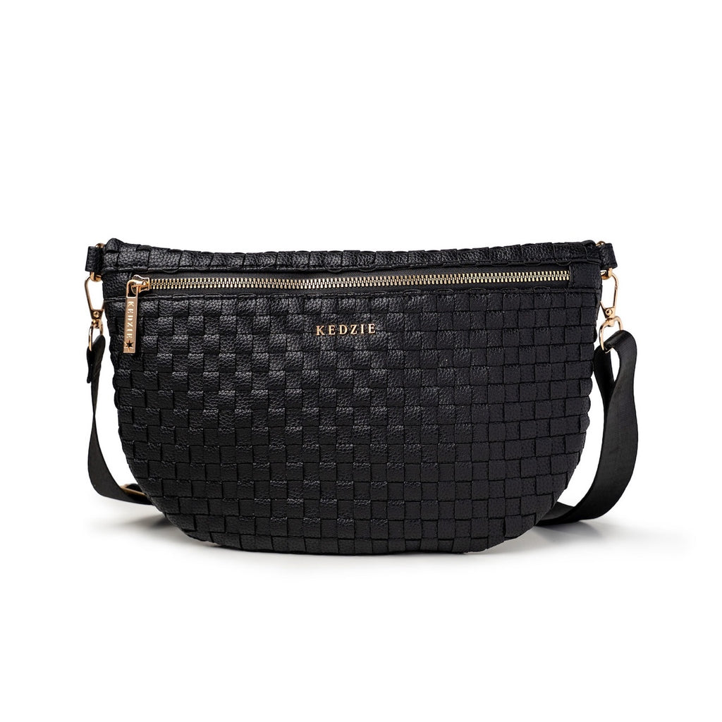Black Kedzie® Terrace Woven Crossbody Bag Kedzie Apparel & Accessories - Bags - Handbags & Wallets