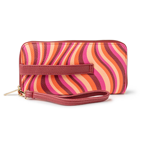 Kedzie Patterned Eclipse Zip-Around Clutch Kedzie Apparel & Accessories - Bags - Handbags & Wallets