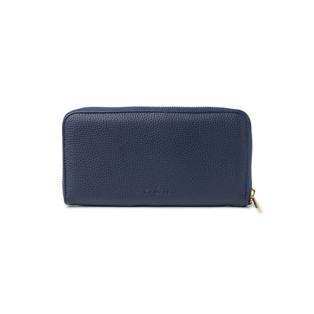 Navy Kedzie Solid Eclipse Zip-Around Clutch Kedzie Apparel & Accessories - Bags - Handbags & Wallets