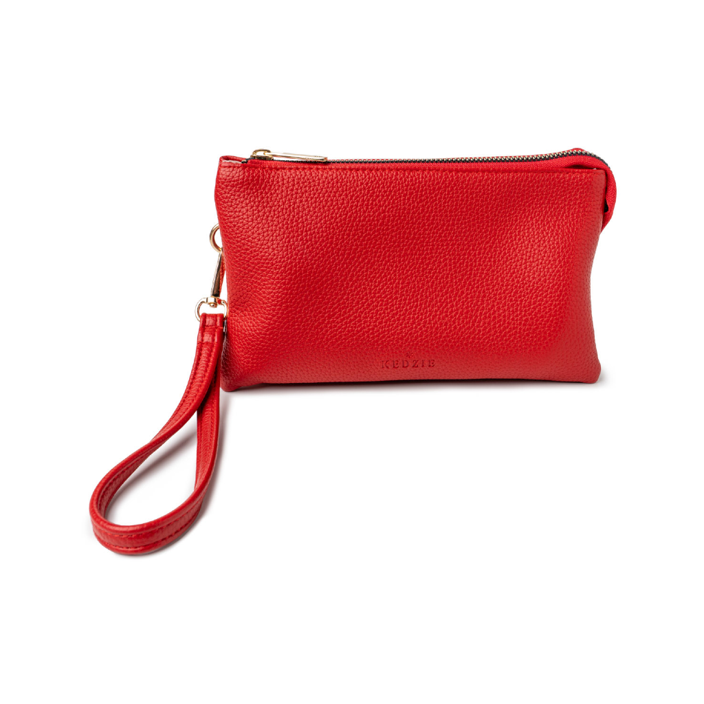 Red Kedzie Eclipse Solid Convertible Wallet Crossbody Bag Kedzie Apparel & Accessories - Bags - Handbags & Wallets