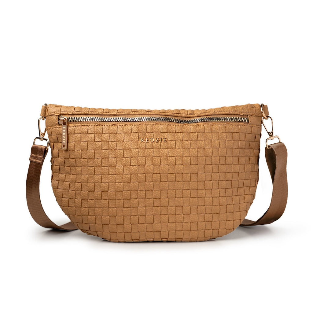Tan Kedzie® Terrace Woven Crossbody Bag Kedzie Apparel & Accessories - Bags - Handbags & Wallets