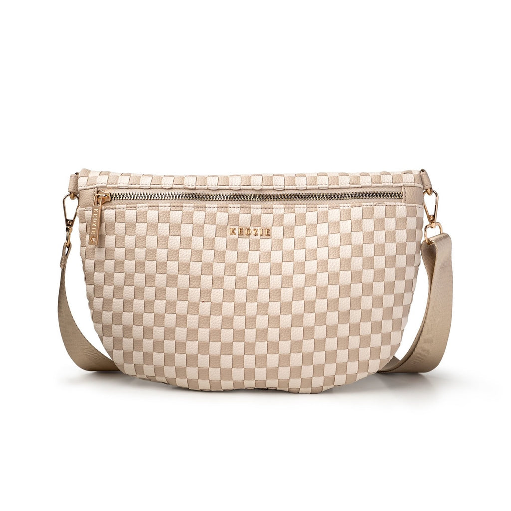 Taupe Kedzie® Terrace Woven Crossbody Bag Kedzie Apparel & Accessories - Bags - Handbags & Wallets