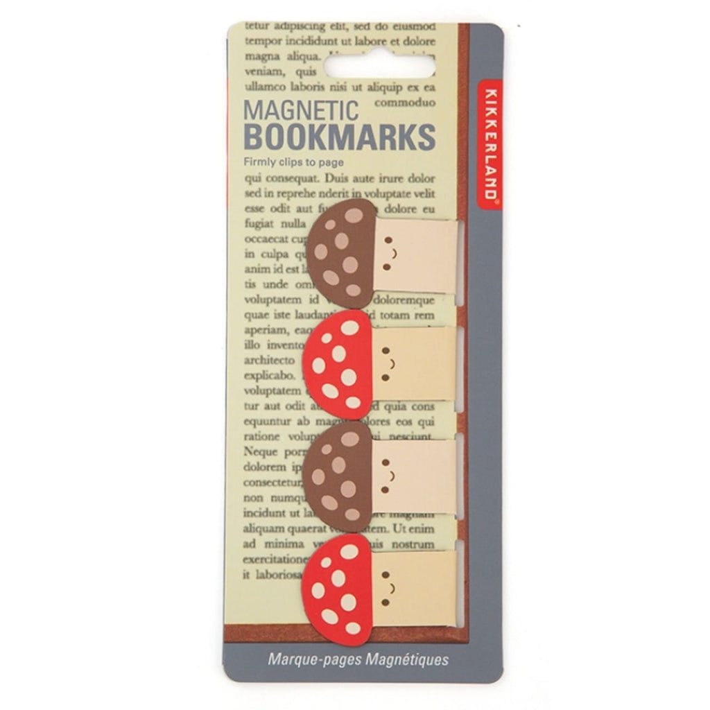 Mushroom Face Magnetic Bookmark Set Kikkerland Books - Bookmarks