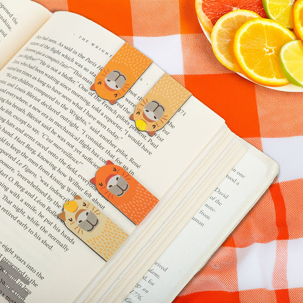Capybara Magnetic Bookmarks Set Kikkerland Books