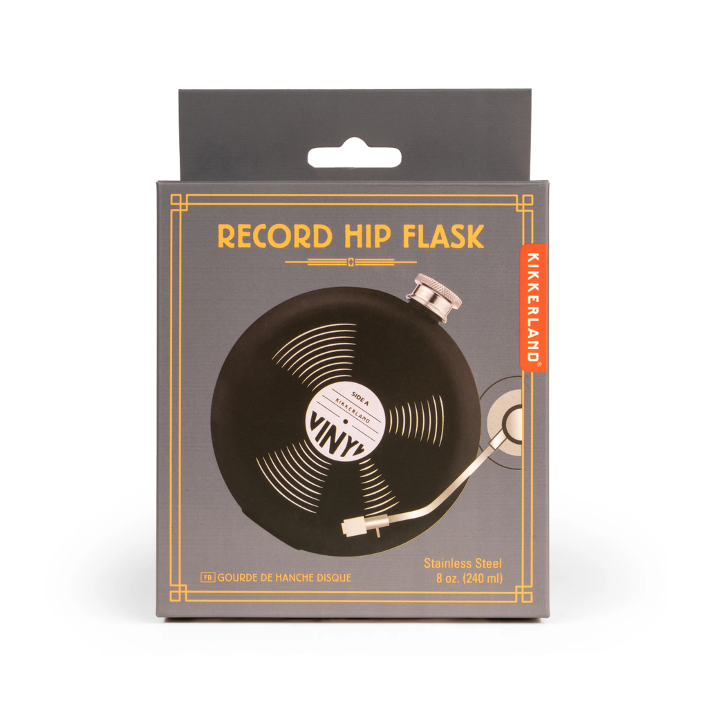 Record Hip Flask Kikkerland Home - Barware