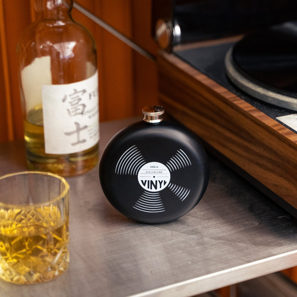 Record Hip Flask Kikkerland Home - Barware