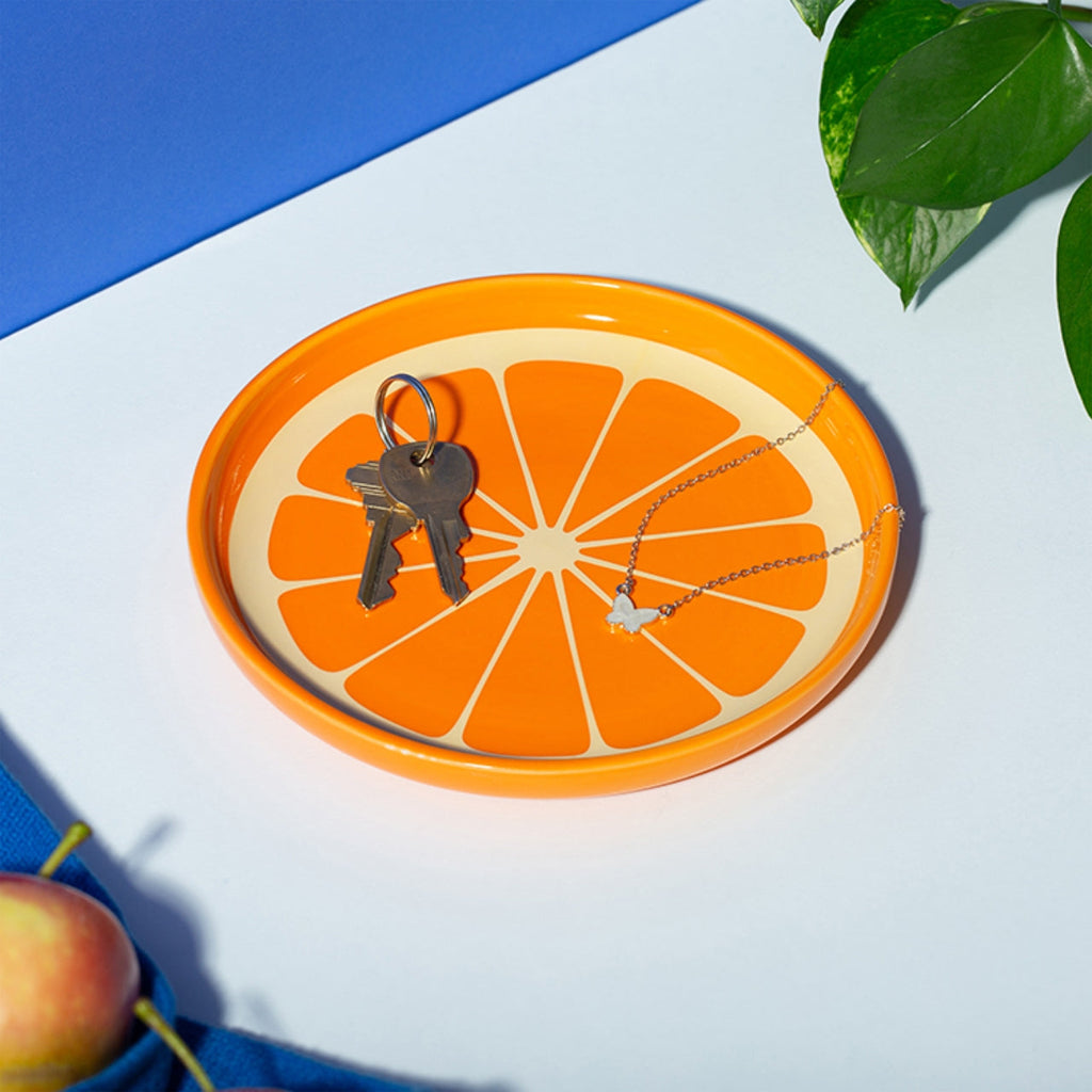 Orange Trinket Tray - TR11 Kikkerland Home - Decorative Trays, Plates, & Bowls