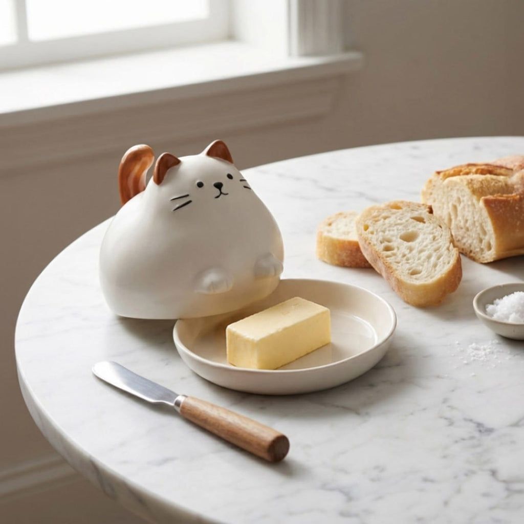 Cat Butter Dish Kikkerland Home - Kitchen & Dining