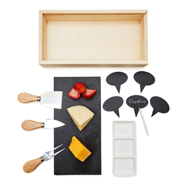 Fancy Cheese Board Platter Charcuterie Wooden Box Set Kikkerland Home - Kitchen & Dining