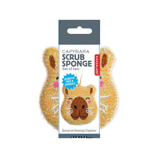 Capybara Scrub Sponge Set Kikkerland Home - Kitchen & Dining - Sponges & Cleaning Cloths