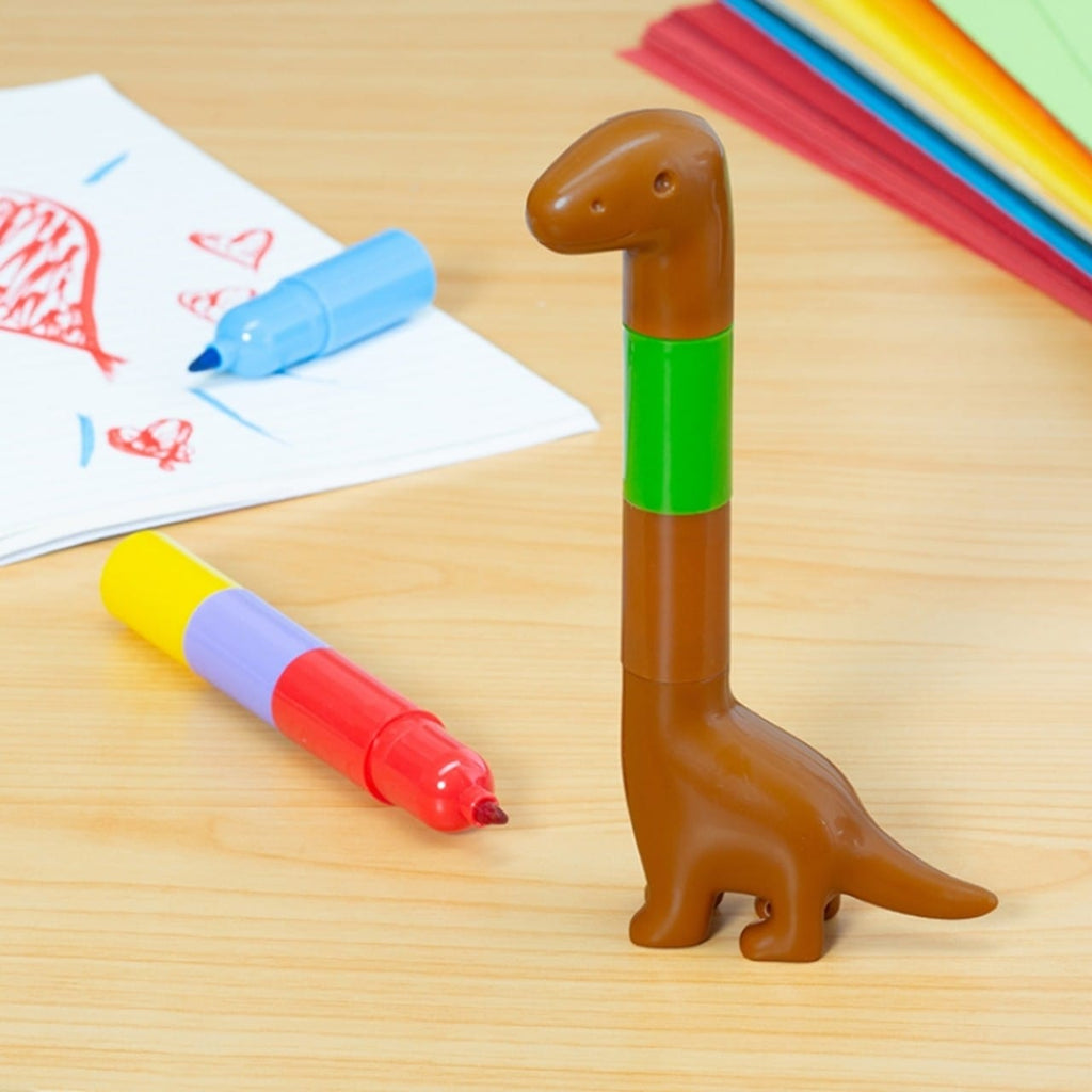 Dino Rainbow Marker Kikkerland Home - Office & School Supplies - Pencils, Pens, Markers & Chalk