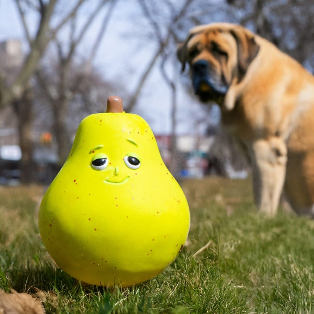 Kobe Pear Fruit Squeaker Toy Kikkerland Home - Pet