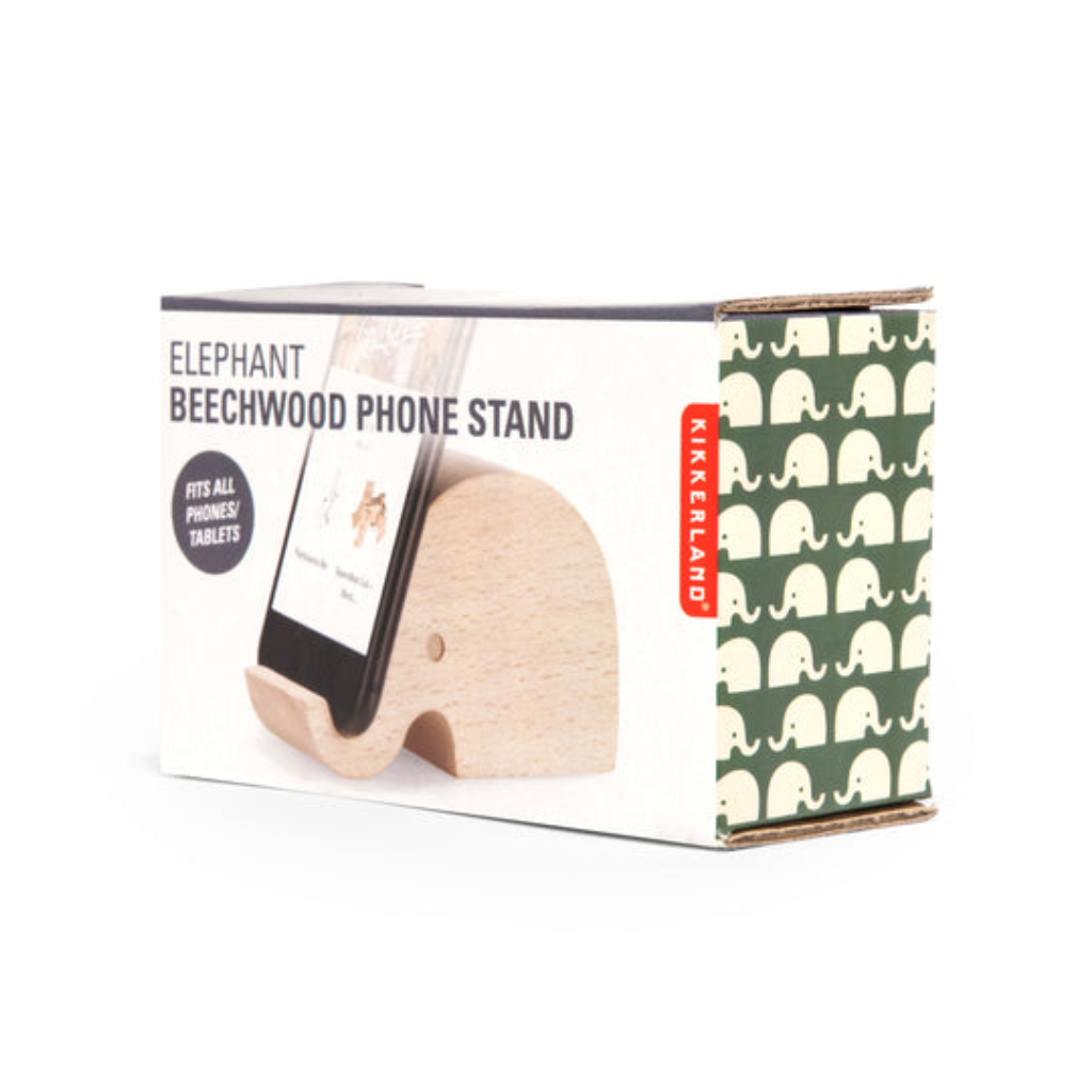 Elephant Beechwood Phone Stand Kikkerland Home - Utility & Tools - Cell Phone Accessories