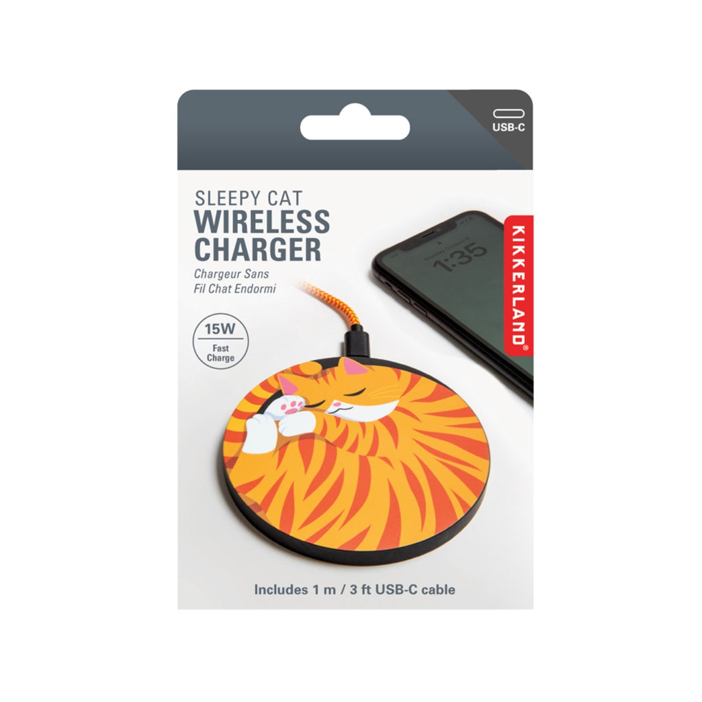 Sleep Cat Wireless Charger - US254 Kikkerland Home - Utility & Tools - Cell Phone Accessories