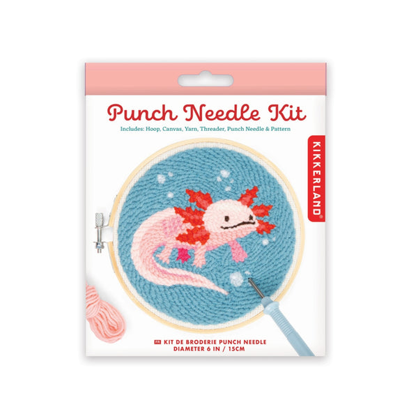 Axolotl Punch Needle Kit - GG287 Kikkerland Toys & Games - Crafts & Hobbies - Needlecraft Kits