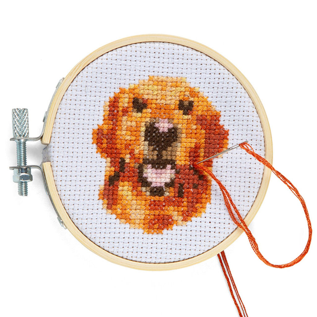 Dog Mini Cross Stitch Embroidery Kit Kikkerland Toys & Games - Crafts & Hobbies - Needlecraft Kits