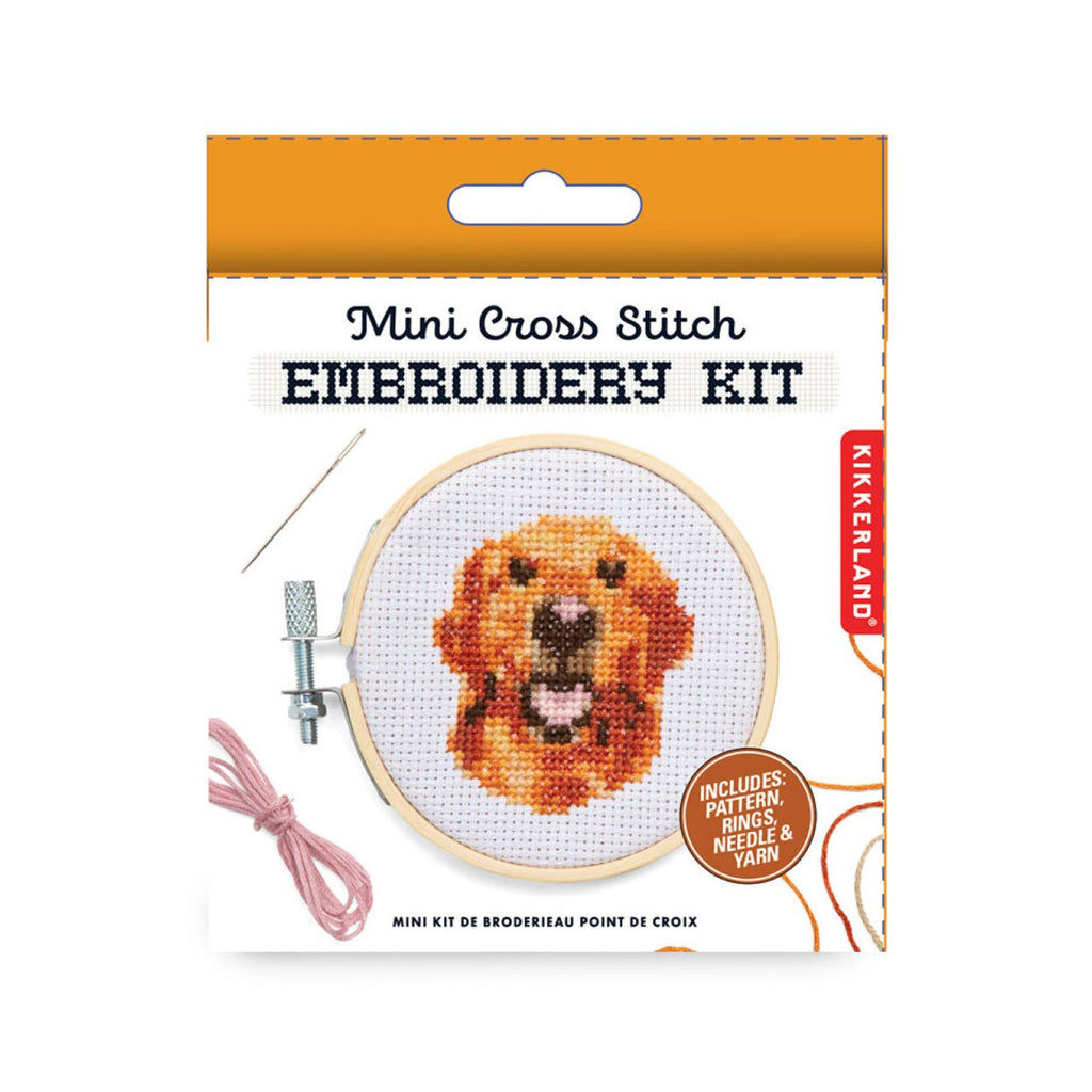 Dog Mini Cross Stitch Embroidery Kit Kikkerland Toys & Games - Crafts & Hobbies - Needlecraft Kits