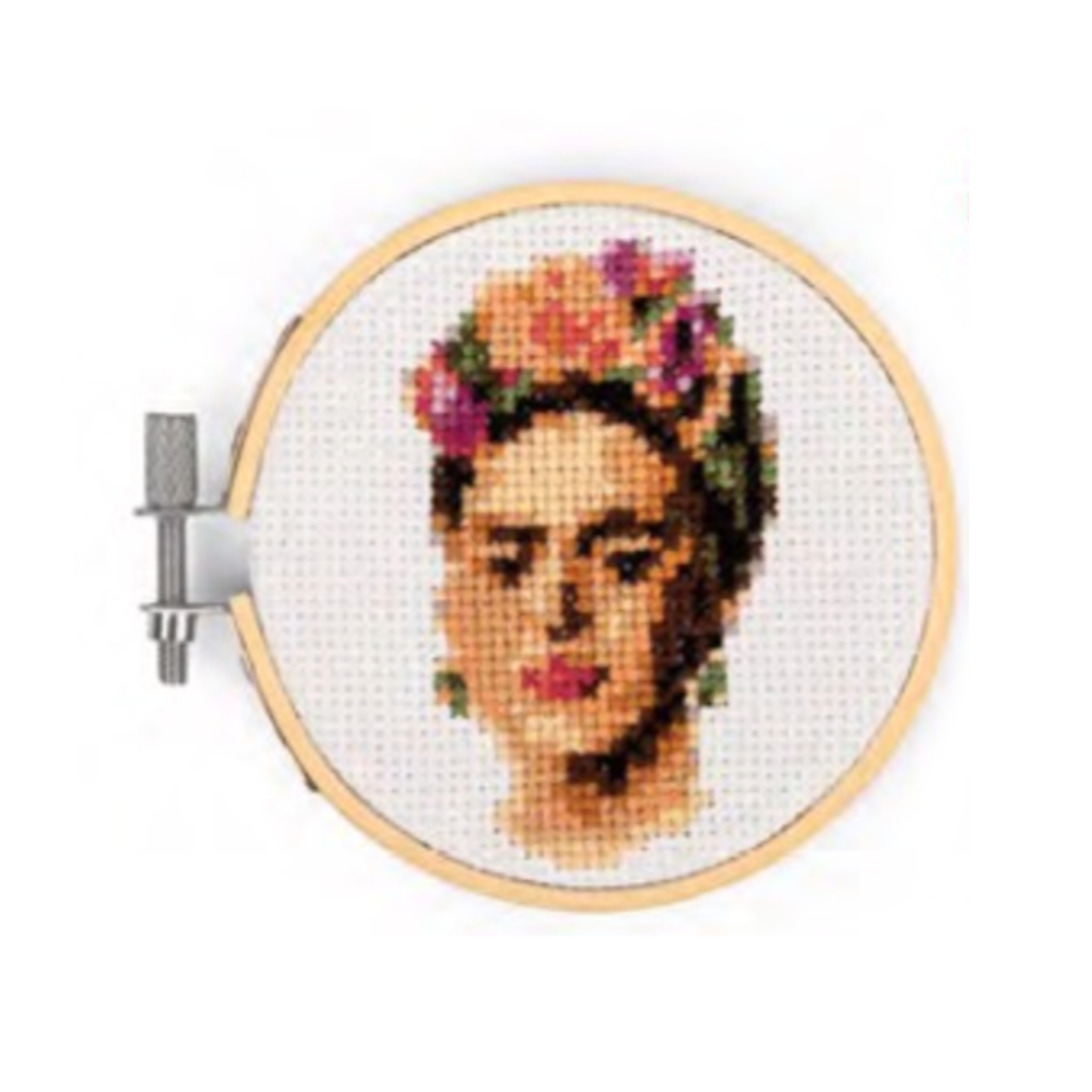 Mini Cross Stitch Embroidery Kit - Frida Kikkerland Toys & Games - Crafts & Hobbies - Needlecraft Kits