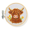 Mini Cross Stitch Embroidery Kit - Highland Cow Kikkerland Toys & Games - Crafts & Hobbies - Needlecraft Kits