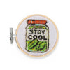 Stay Cool Pickle Mini Cross Stitch Embroidery Kit - GG295 Kikkerland Toys & Games - Crafts & Hobbies - Needlecraft Kits