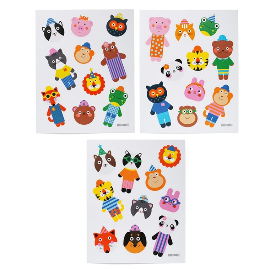 Kidoki Cute Animal Fun Puffy Stickers Kikkerland Toys & Games