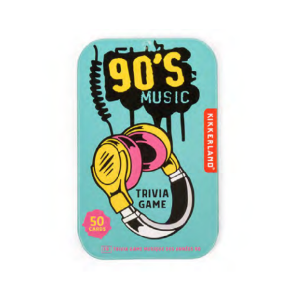 90's Music Trivia Game Tin Kikkerland Toys & Games - Puzzles & Games - Games