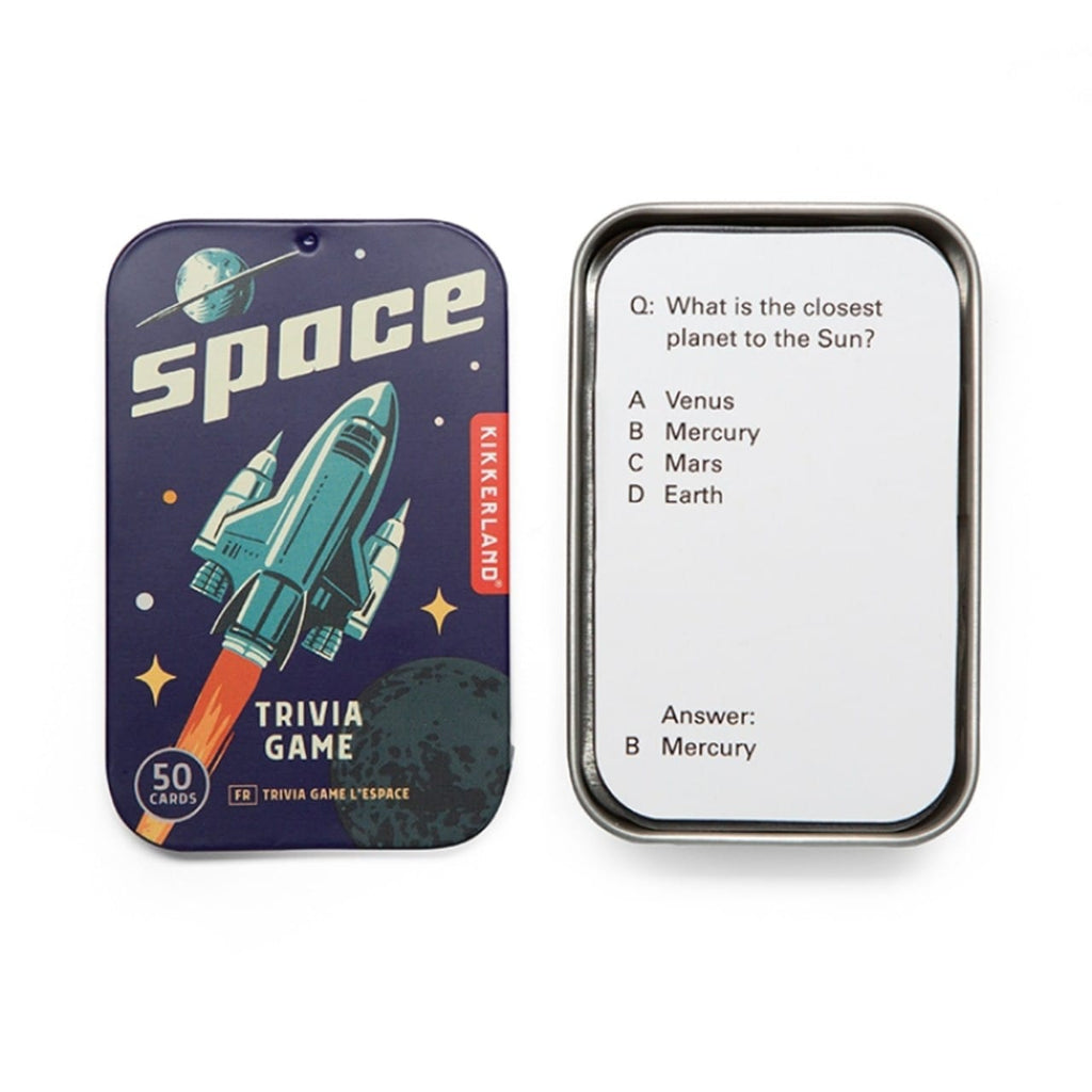Space Trivia Game Tin Kikkerland Toys & Games - Puzzles & Games - Games