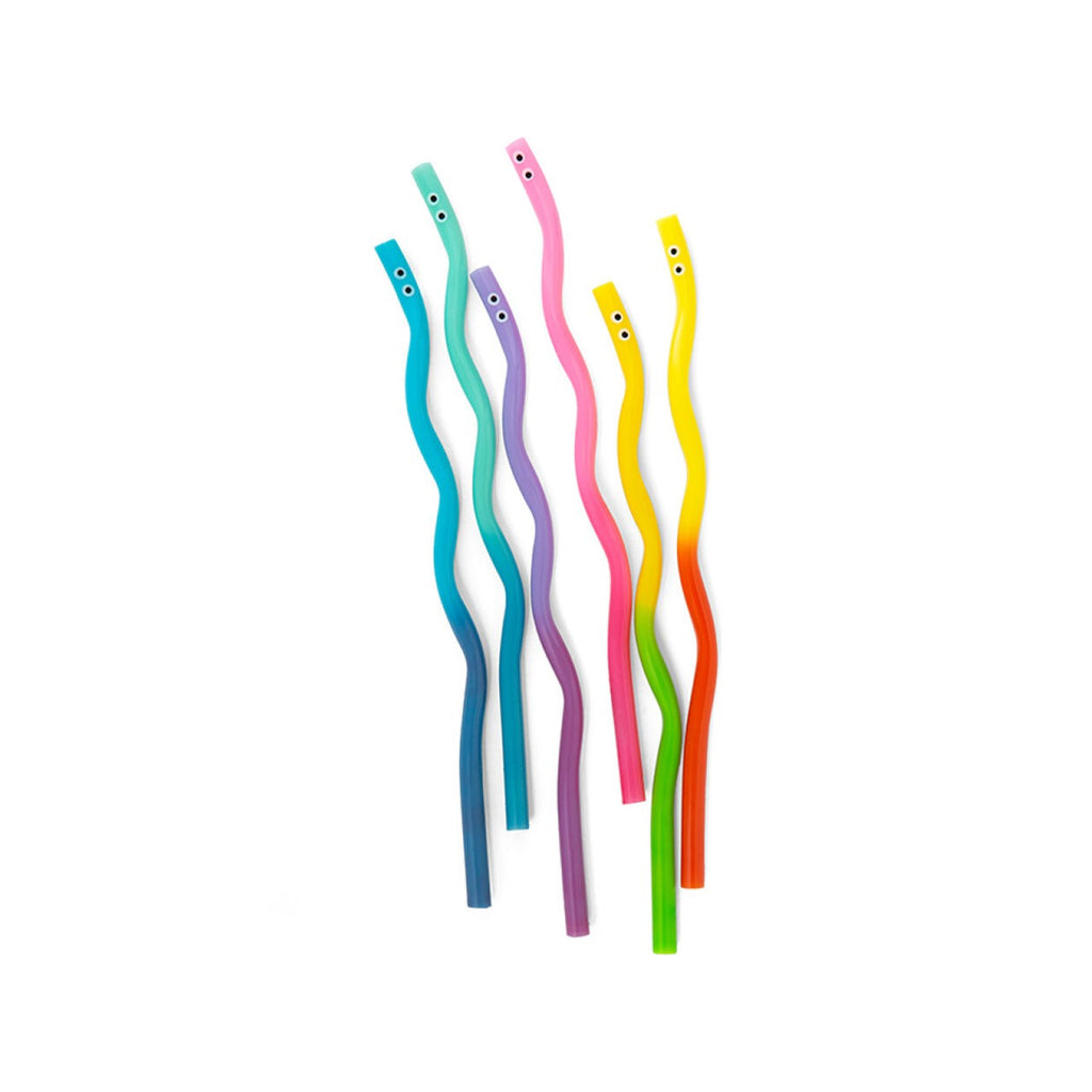 Wiggly Worm Color Changing Straws Kikkerland Toys & Games
