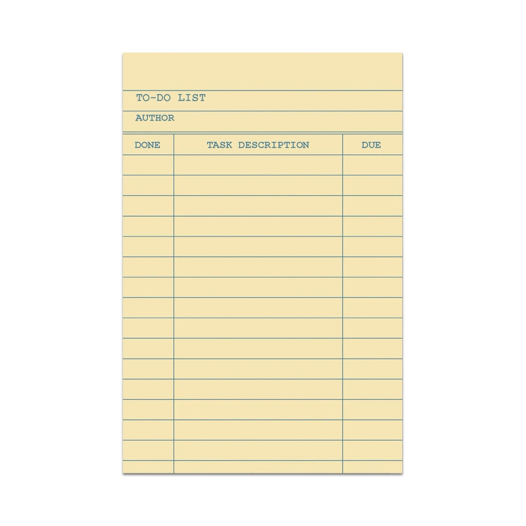Library Card To Do Notepad – Urban General Store