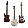 Electric Guitar, Banjo and Bass Ornaments Kurt S Adler Holiday - Ornaments
