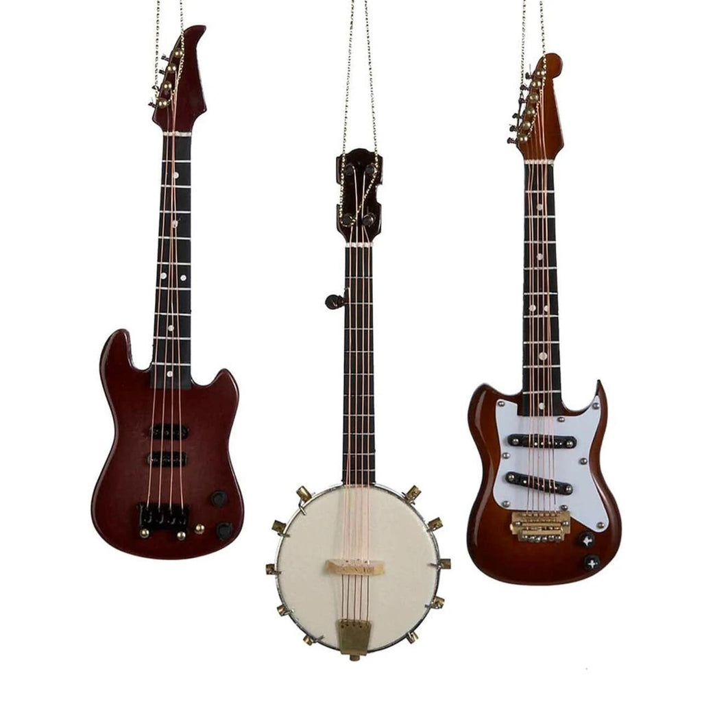 Electric Guitar, Banjo and Bass Ornaments Kurt S Adler Holiday - Ornaments