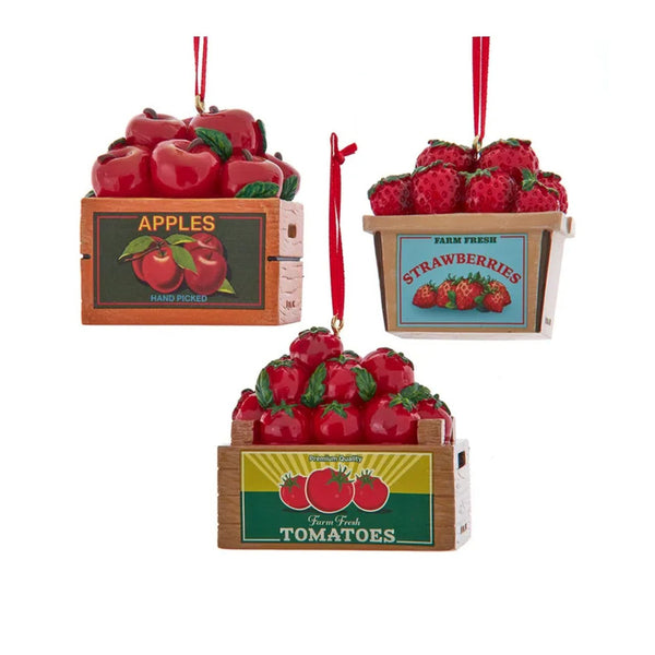 Fruit And Vegetable Crate Ornaments Kurt S Adler Holiday - Ornaments